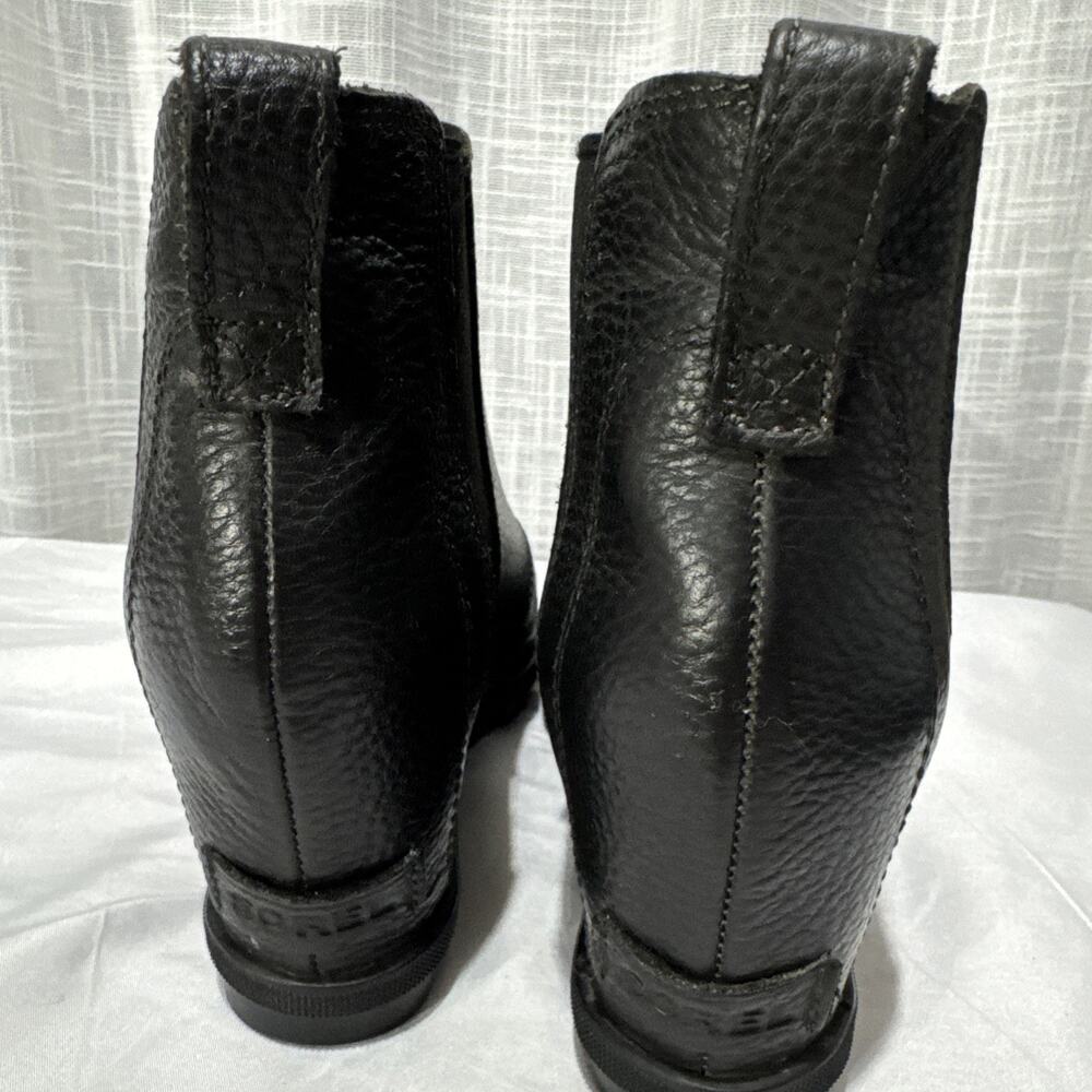 SOREL Boots Womens Sz 10 Black Joan of Arctic Wedge II Chelsea Ankle Pull On - Picture 3 of 9